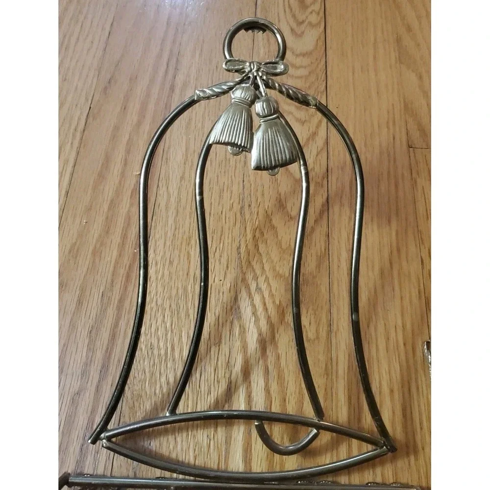Set Of 2 Bell Shaped Metal‎ Wall Shelf Gold Tone Vtg Home Interiors